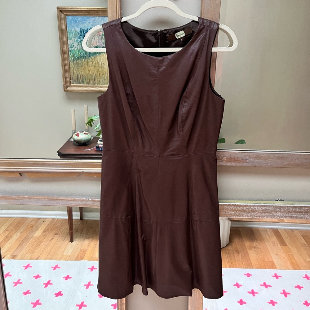 Eva Franco Vegan Leather A line dress